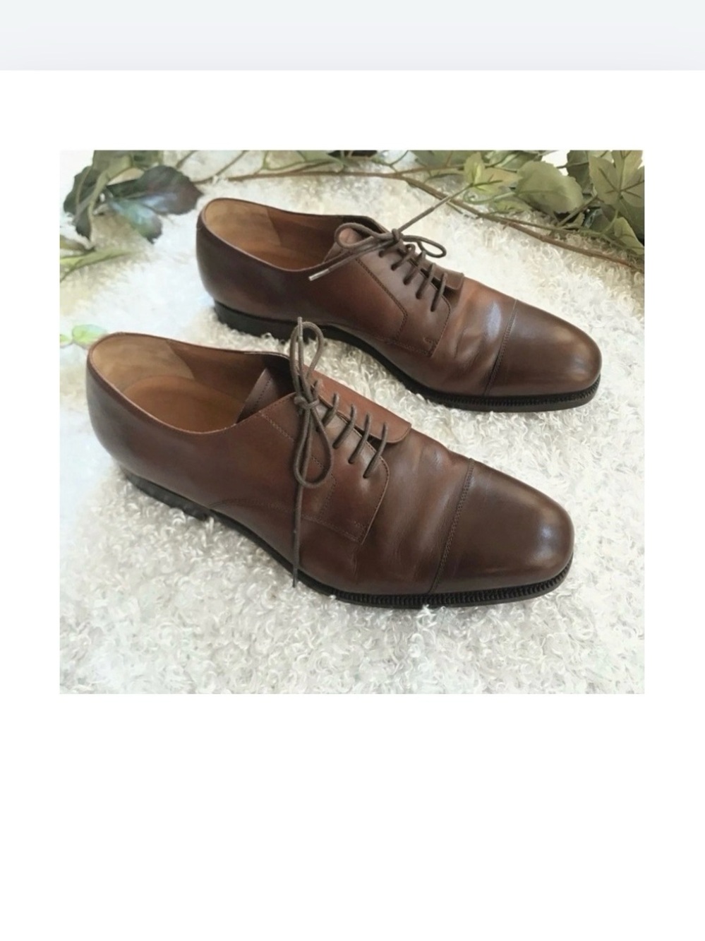 Ralph Lauren Brown Leather Oxford Cap Toe Lace-Up Dress Shoes Size 10 D